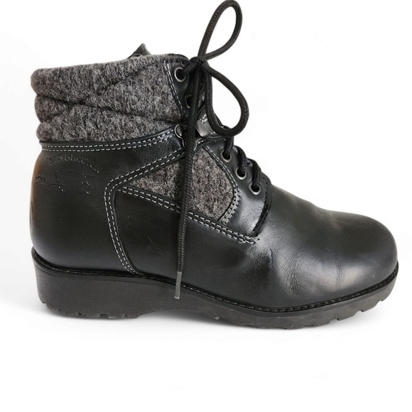 SAUTE-MOUTON winter boots leather made in Canada 100% woven wool lining size 39 - Picture 2 of 13